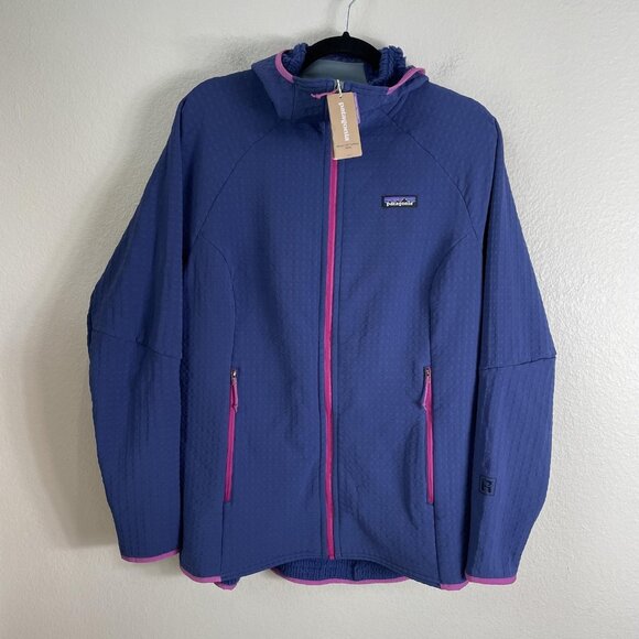 Patagonia R2 TechFace Hoody Womens XL Sound Blue Jacket Full Zip Hooded Slim Fit - Picture 1 of 13